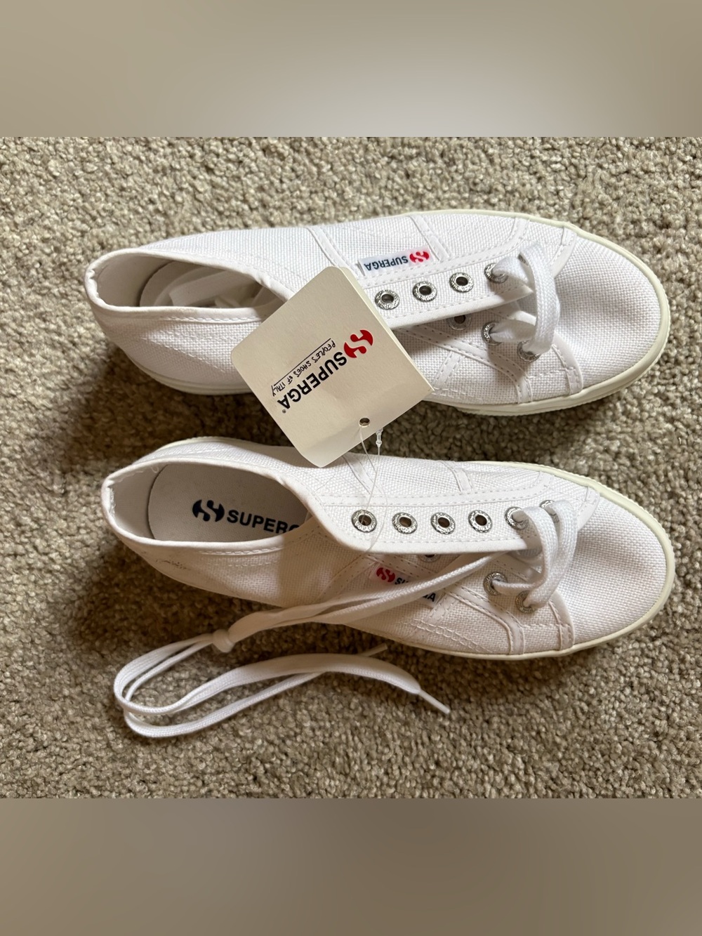 Superga White Low-Top Canvas Sneakers